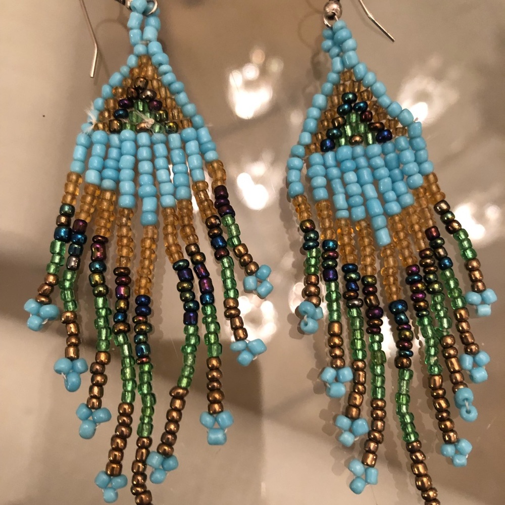 Beaded Dream Catcher Earrings